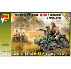 , , , ZVEZDA 1/35 SOVIET MOTORCYCLE M-72 WITH SIDECAR AND CREW