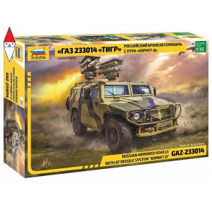 , , , ZVEZDA 1/35 RUSSIAN ARMORED VEHICLE GAZ-233014 WITH AT MISSILE SYSTEM KORNET-D