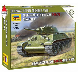 , , , ZVEZDA 1/100 SOVIET MEDIUM TANK T-34/76 (MOD.1940)