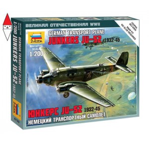 , , , ZVEZDA 1/200 GERMAN TRANSPORT PLANE JUNKERS JU-52 1932-45