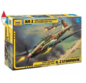 , , , ZVEZDA 1/72 SOVIET ARMORED ATACK AIRCRAFT IL-2 STORMOVIK MOD. 1942